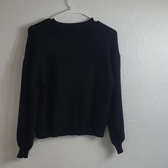 Threaded Leaf Cowboy Boots Black Sweater with Pink Boot Design Size S - Picture 8 of 8